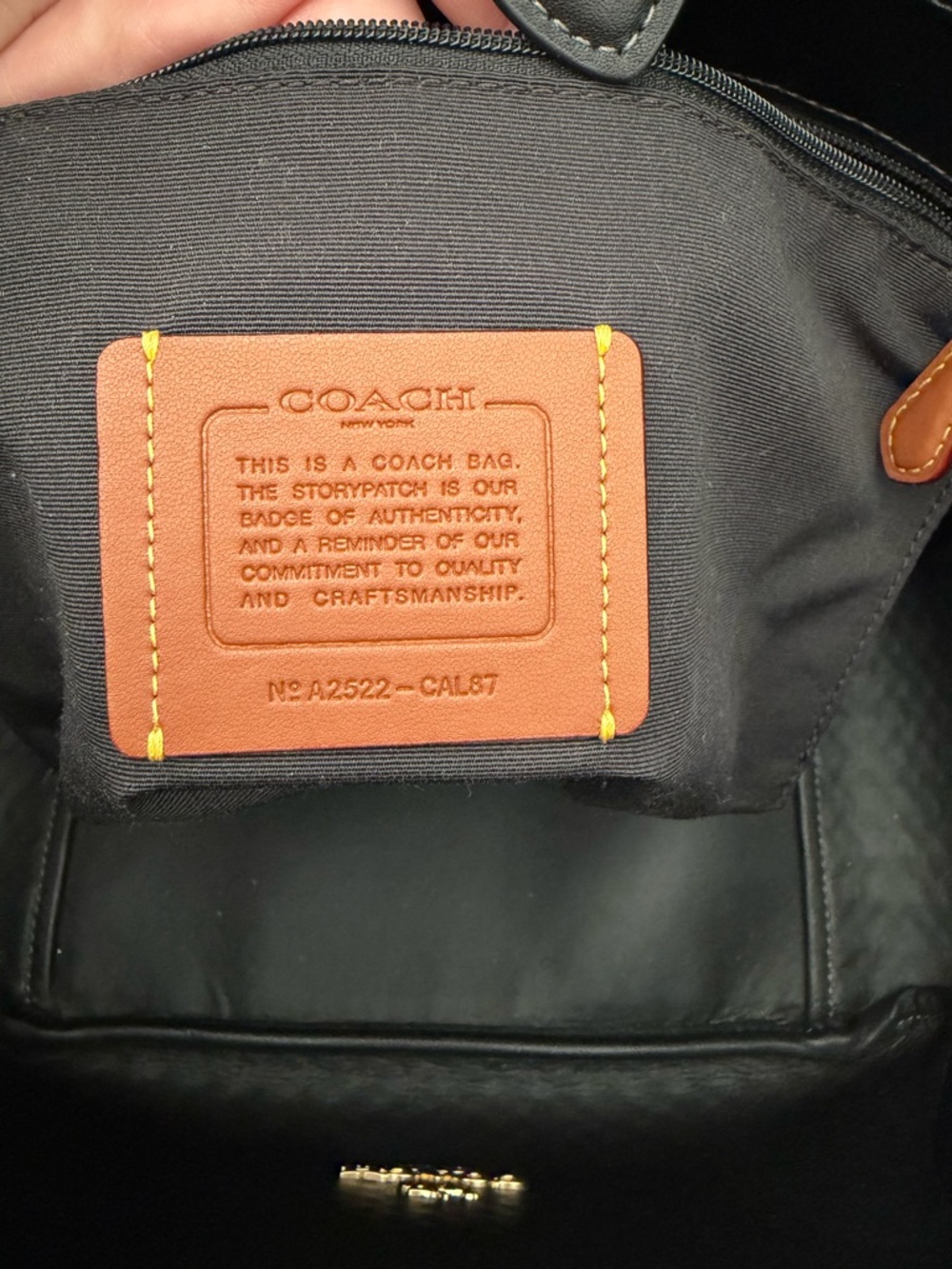 Coach Natural Straw Tote with Black Leather Trim - Picture 5 of 6